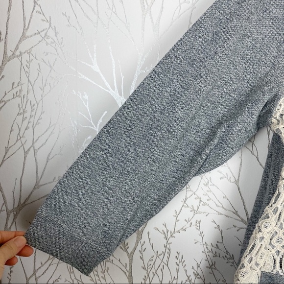 COLDWATER CREEK Gray Knit Lace Overlay Knit Pullover Top 2XL - Picture 6 of 11